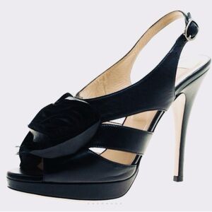 Valentino Black Floral Heel Authentic